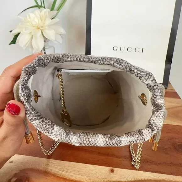 NWOT Gucci Snakeskin Mini Zumi Bucket Bag - Picture 9 of 14
